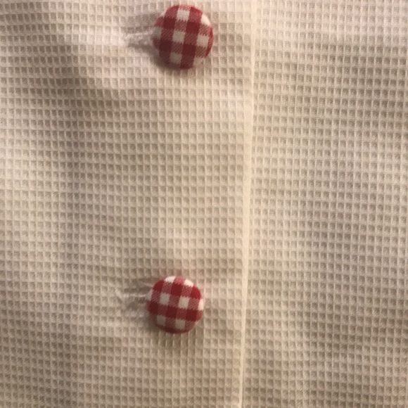 Rare Editions baby girl shirt dress. White and red gingham and ladybug print - Picture 3 of 7